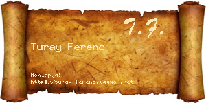 Turay Ferenc névjegykártya