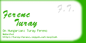 ferenc turay business card